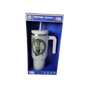 Boston Celtics NBA Basketball Hydrapeak Voyager 40 Oz Bling Tumbler Water Bottle